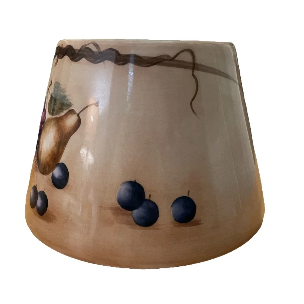 Home Interiors SONOMA VILLA Large Jar CANDLE SHADE Fruit Grapevine Apples Grapes